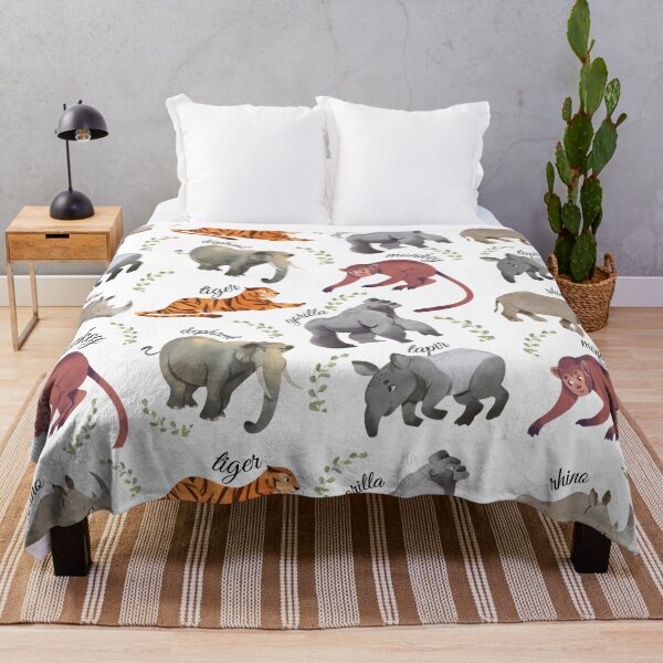 Item preview, Cute African and Asian Animals Pattern (Black Text) designed and sold by chloeinca.