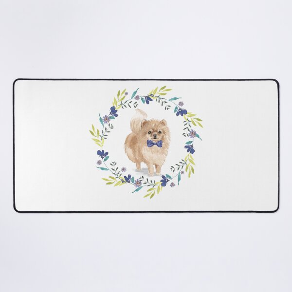 Item preview, Vintage Pomeranian Dog in Floral Frame designed and sold by beastieboutique.