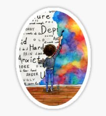 Always Keep Fighting Watercolor Painting (2015) REVAMP Sticker