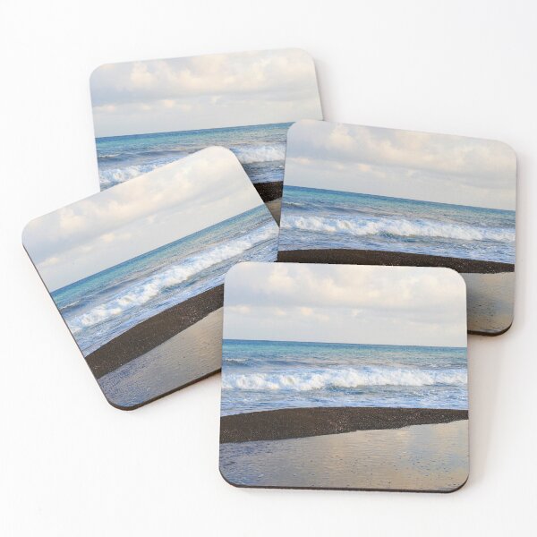 Item preview, Calm blue Mediterranean and reflections of a cloudy sky in stillwater beach pool designed and sold by rayscollection.