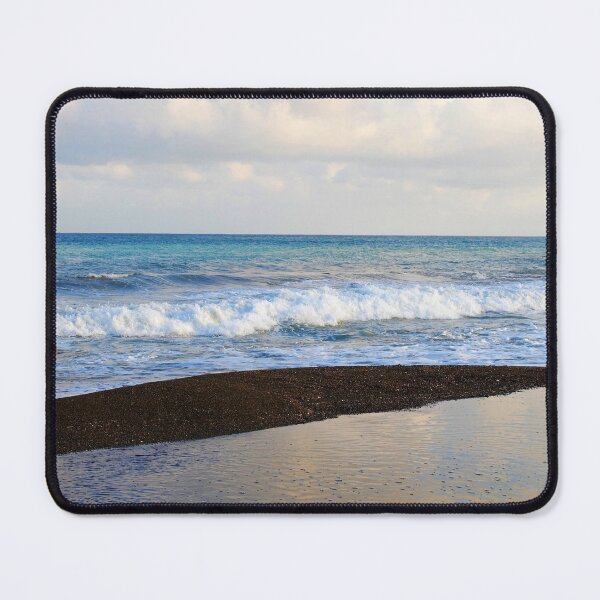 Item preview, Calm blue Mediterranean and reflections of a cloudy sky in stillwater beach pool designed and sold by rayscollection.