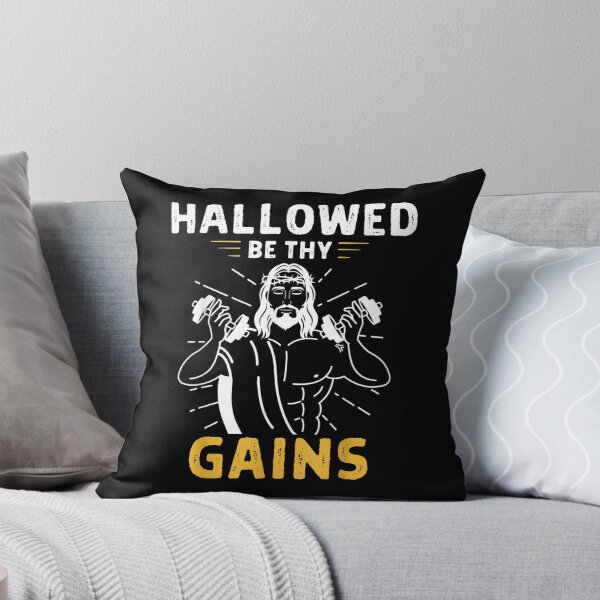 Item preview, Hallowed Be Thy Gains Weightlifting Jesus Fitness designed and sold by jennifera11.