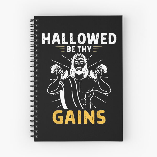 Item preview, Hallowed Be Thy Gains Weightlifting Jesus Fitness designed and sold by jennifera11.
