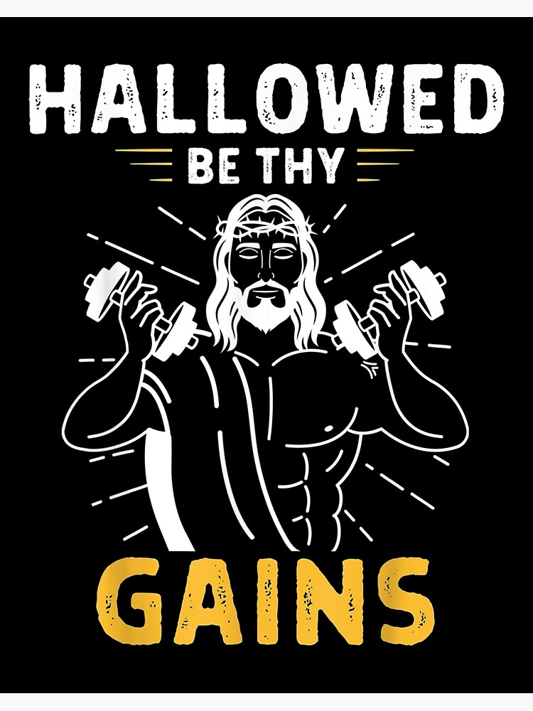 Hallowed Be Thy Gains Jesus Weight Lifting Workout' Water Bottle
