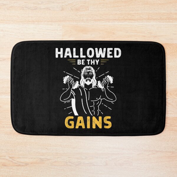 Item preview, Hallowed Be Thy Gains Weightlifting Jesus Fitness designed and sold by jennifera11.