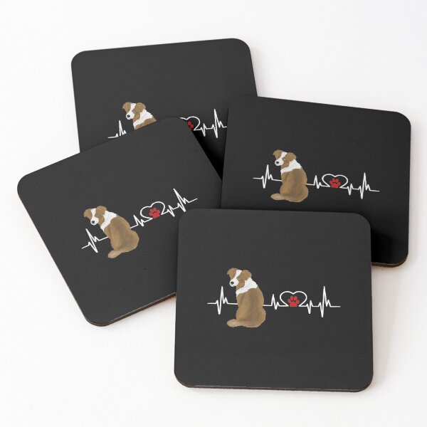Artikelvorschau, Australian Shepherd Ekg Heartbeat Heart Line entworfen und verkauft von lindaxse.