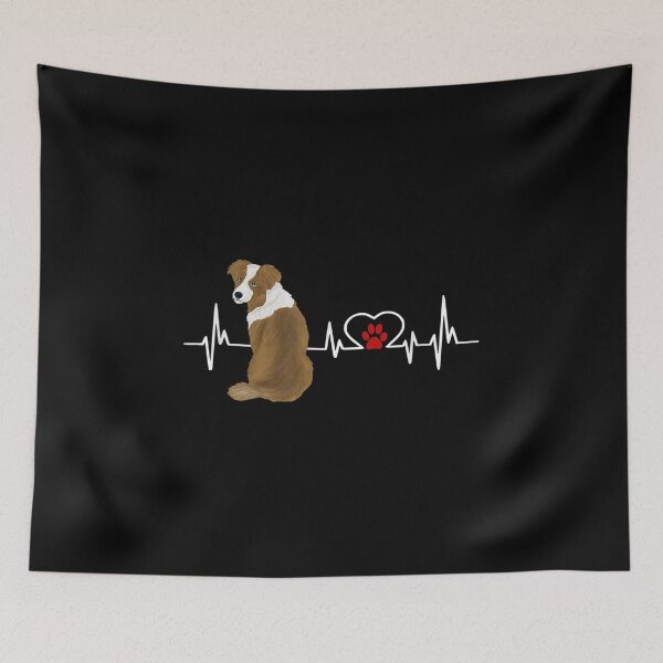 Item preview, Australian Shepherd Ekg Heartbeat Heart Line designed and sold by lindaxse.