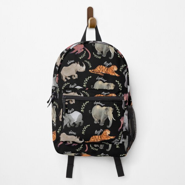 Item preview, Cute African and Asian Animals Pattern (White Text) designed and sold by chloeinca.