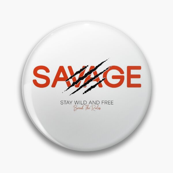 Item preview, Motivational Slogan - Fitness - Savage Stay Wild and Free - Break the Rules Red & Black with Beast Claw Marks designed and sold by WearWolfDesigns.