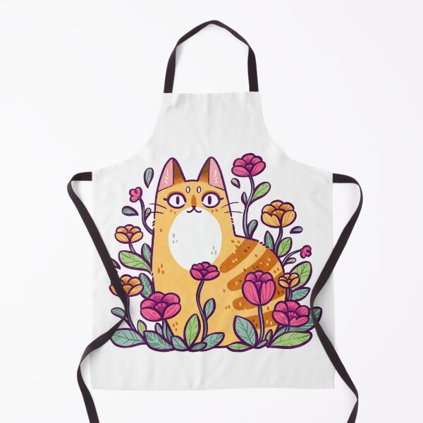 Item preview, Floral Cat White Background designed and sold by kattvalk.