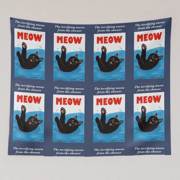 Item preview, Black cat showering  designed and sold by Dearlinh.