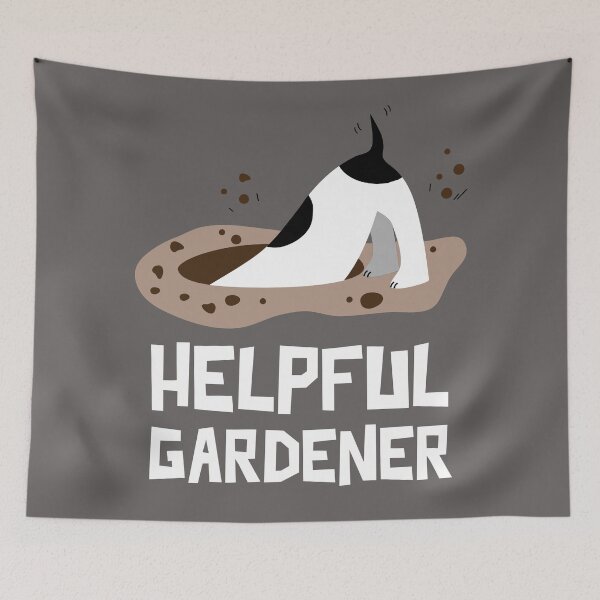 Item preview, Helpful gardener .. or not? (Happy dog digging a BIG hole). designed and sold by JellyBeenzz.