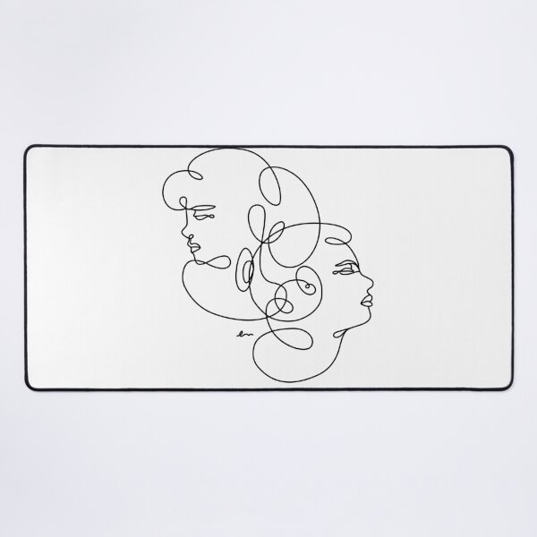 Item preview, Linear Art Abstract Portrait Two Girls 2 designed and sold by makart2.