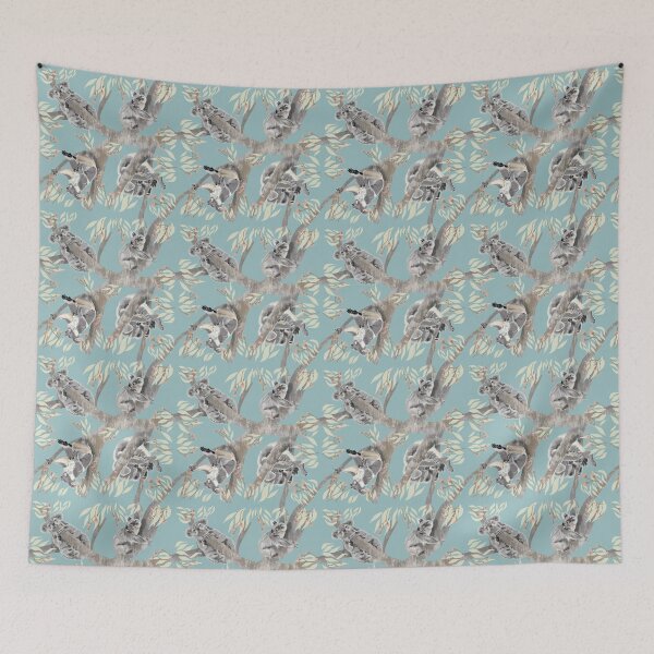 Item preview, Koalas in the tree blue designed and sold by Nat Herington.