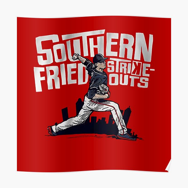 Max Fried: Southern Fried Strikeouts, Adult T-Shirt / Small - MLB - Sports Fan Gear | breakingt