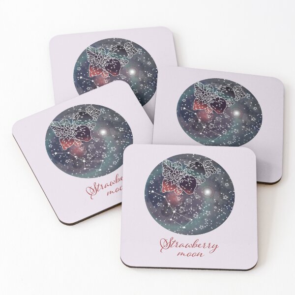 Item preview, Strawberry moon Big Dipper Ursa Major Constellation art Astronomy gifts Celestial poster Science gifts women Astronomy print Starry night sky Astronomer gift designed and sold by GalleryArtField.