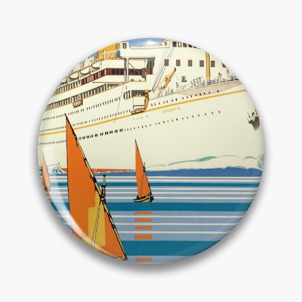 Item preview, VINTAGE ATLANTIS OCEAN LINER TRAVEL POSTER designed and sold by Madjack Tees Kiwi SuperStore.