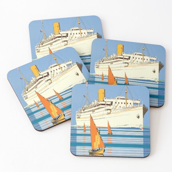 Item preview, VINTAGE ATLANTIS OCEAN LINER TRAVEL POSTER designed and sold by Madjack Tees Kiwi SuperStore.