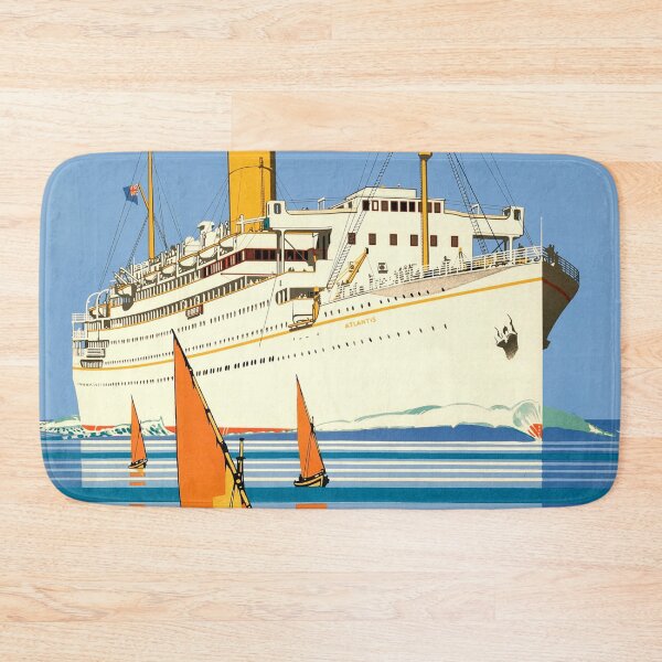 Item preview, VINTAGE ATLANTIS OCEAN LINER TRAVEL POSTER designed and sold by Madjack Tees Kiwi SuperStore.
