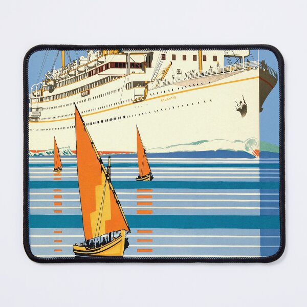 Item preview, VINTAGE ATLANTIS OCEAN LINER TRAVEL POSTER designed and sold by Madjack Tees Kiwi SuperStore.