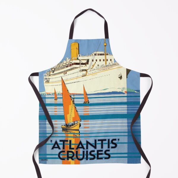 Item preview, VINTAGE ATLANTIS OCEAN LINER TRAVEL POSTER designed and sold by Madjack Tees Kiwi SuperStore.