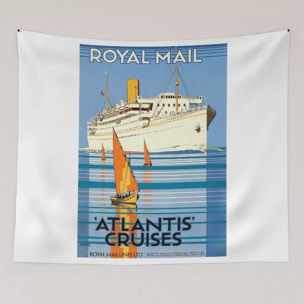 Item preview, VINTAGE ATLANTIS OCEAN LINER TRAVEL POSTER designed and sold by Madjack Tees Kiwi SuperStore.