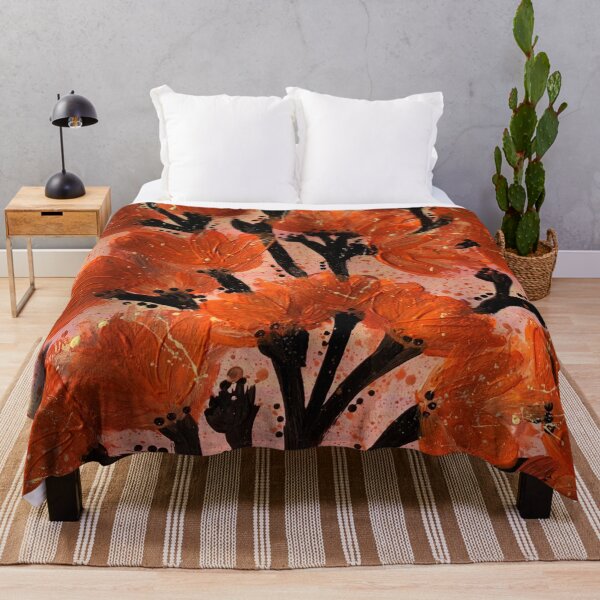 Item preview, Abstract Orange Flower Painting designed and sold by bipolarvirgoart.