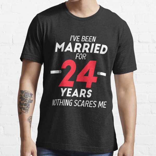24 años de casados Pareja divertida 24 aniversario Esposo Esposa 24 años Boda Regalos divertidos del 24 aniversario Camiseta esencial