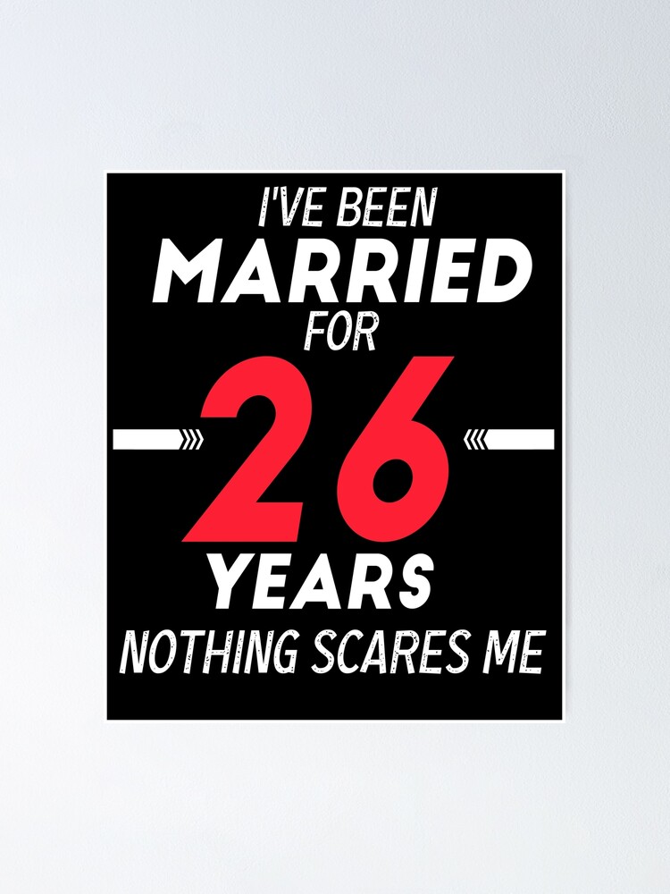 26 Years Married Funny Couple 26st Anniversary Husband Wife 26 Years  Wedding Funny 26th Anniversary Gifts