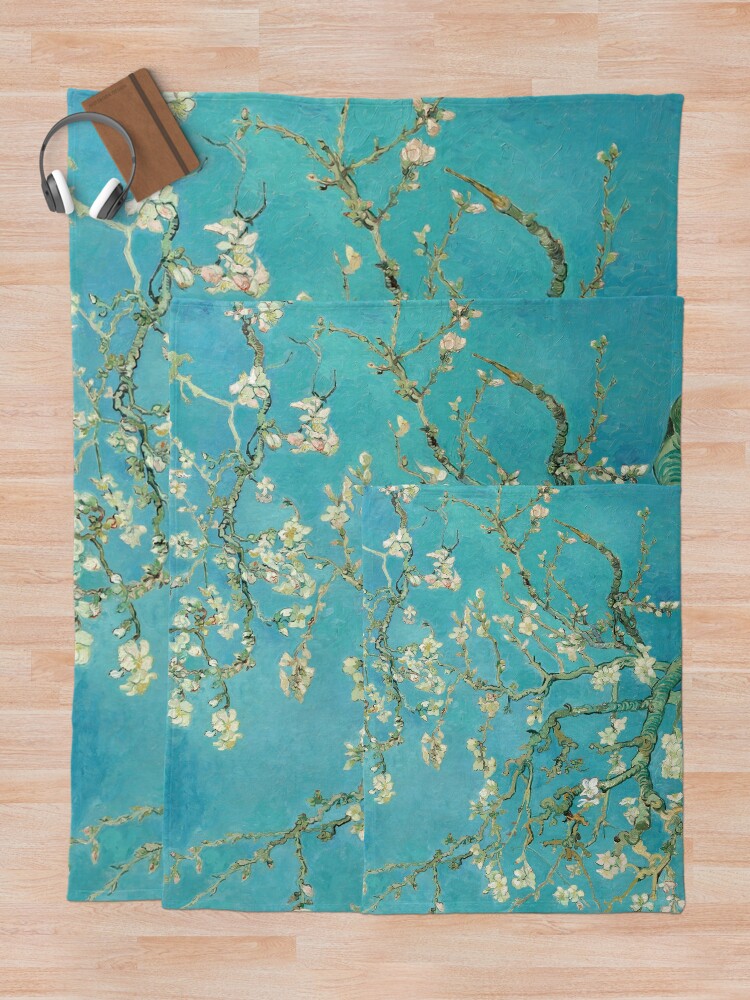 Alternate view of Almond Blossoms by Vincent Van Gogh Throw Blanket