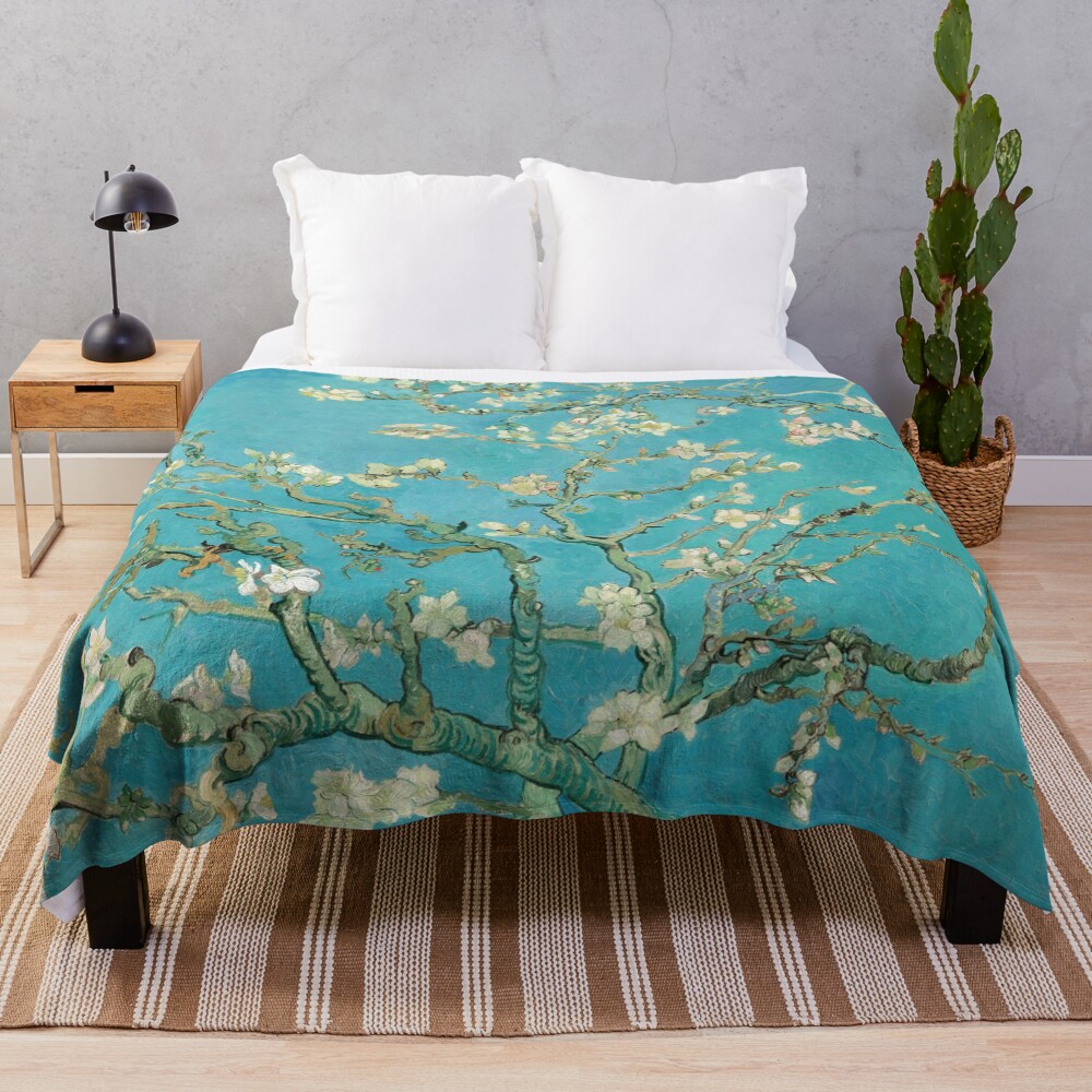 Almond Blossoms by Vincent Van Gogh Throw Blanket