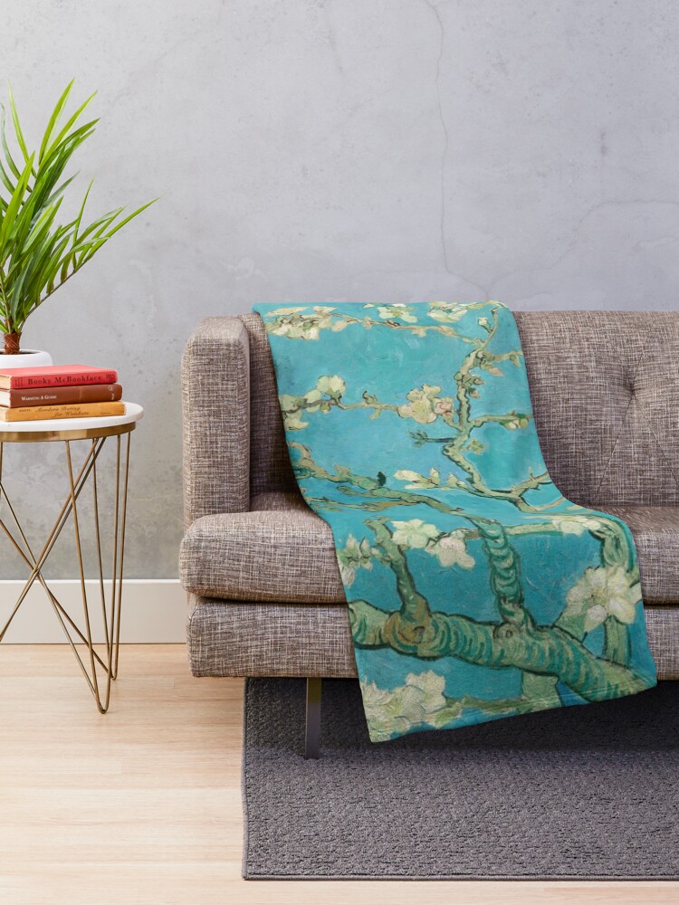 Alternate view of Almond Blossoms by Vincent Van Gogh Throw Blanket