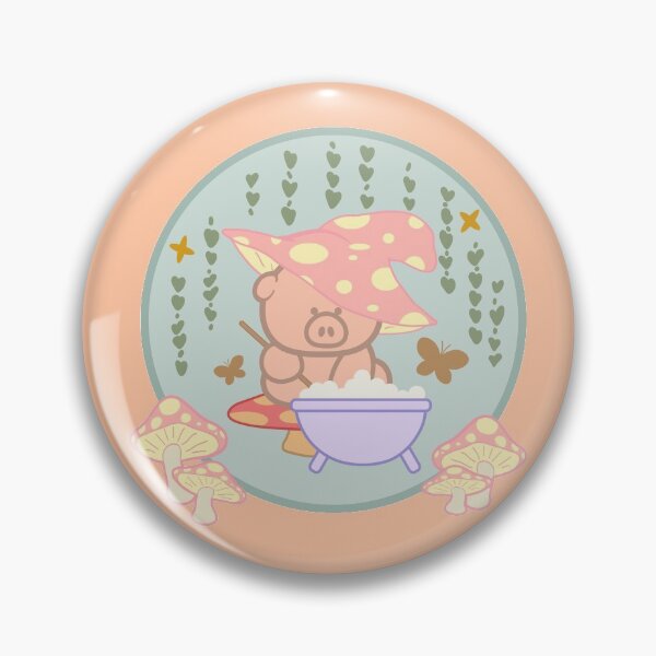 Item preview,  Cute  Kawaii Witch Pig Cottagecore Aesthetic:  Kawaii Witch Pig Brewing for Halloween designed and sold by AxelGreen72.