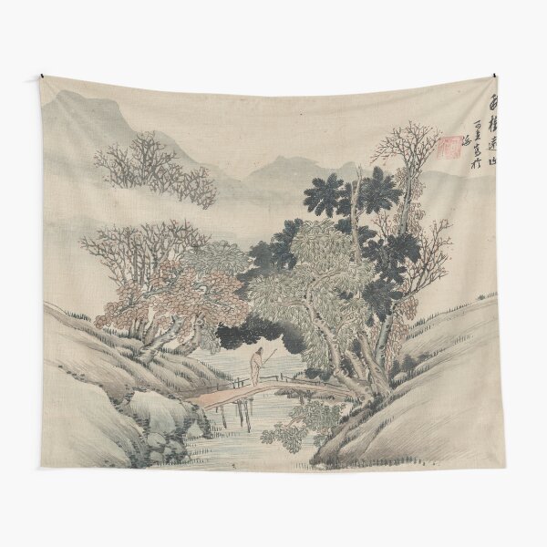 Item preview, Vintage Japanese Landscape Painting designed and sold by Vintage Wall Art.