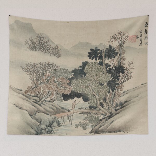 Aperçu de l'œuvre Peinture de paysage japonais vintage créée et vendue par Vintage Wall Art.