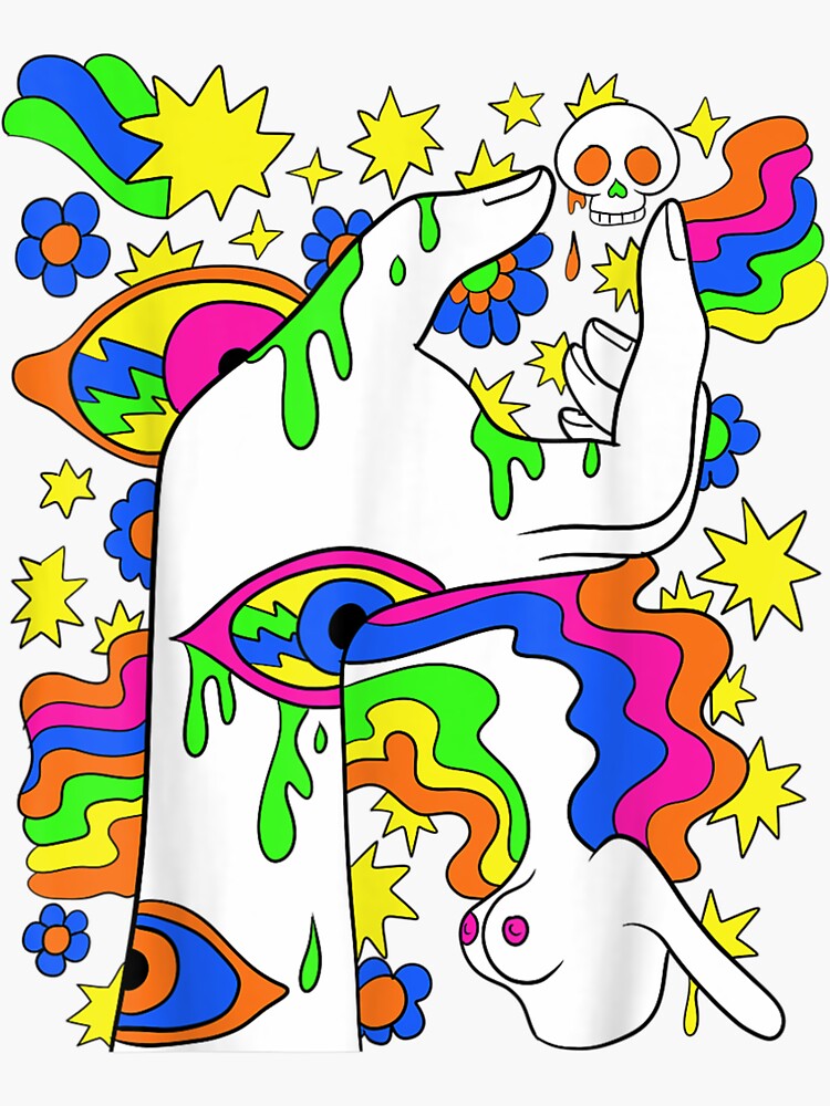 Psychedelic Abstract Nude Art Lsd Hippie Trippy Gift Idea Sticker For Sale By VIETHUNGSHOP