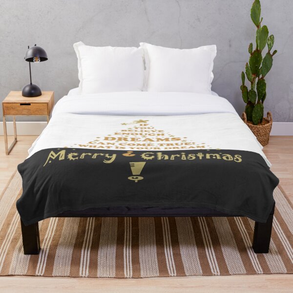 Item preview, Dreams-come-true. Merry-Christmas. xmas, tree. gold. black. white. Throw Pillow designed and sold by PrintedDreams.