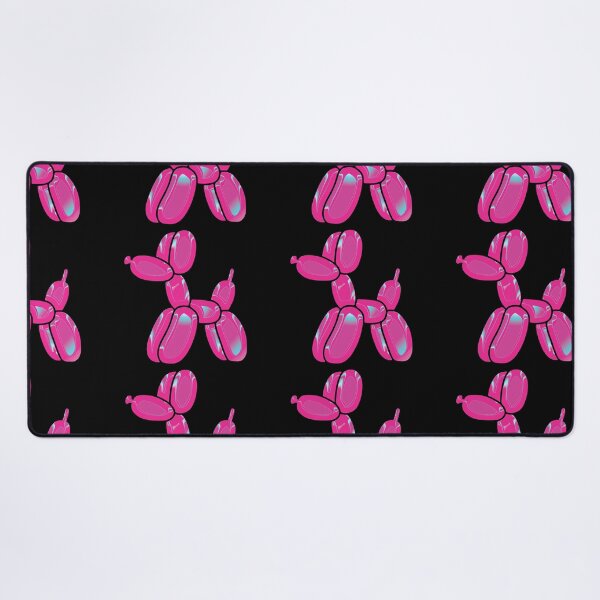 Item preview, Chrome Dog Balloon Pink on Black designed and sold by lineartdesigns.