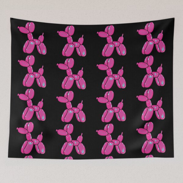 Item preview, Chrome Dog Balloon Pink on Black designed and sold by lineartdesigns.
