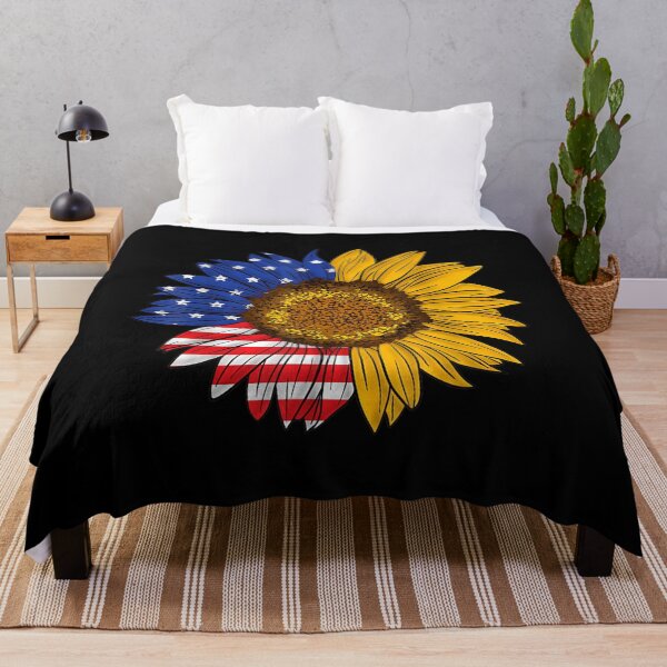 Artikelvorschau, Amerikanische Flagge Sonnenblume Grafik 4. Juli Übergröße entworfen und verkauft von cysandy.