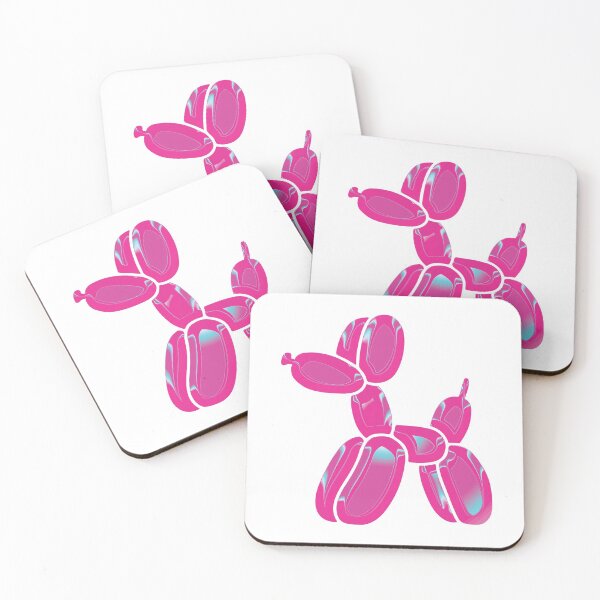 Item preview, Chrome Dog Balloon Pink on White designed and sold by lineartdesigns.