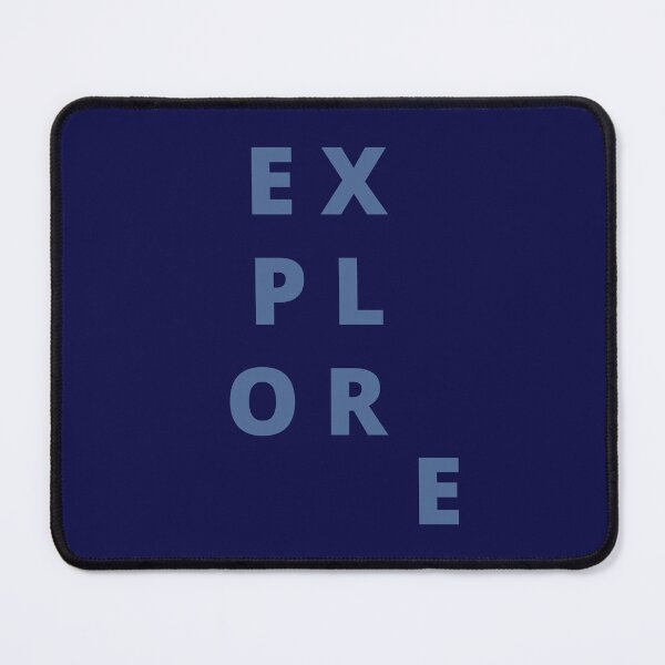 Item preview, Explore. Text only design. Blue capitals. designed and sold by JellyBeenzz.