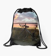 Sunset bike Drawstring Bag