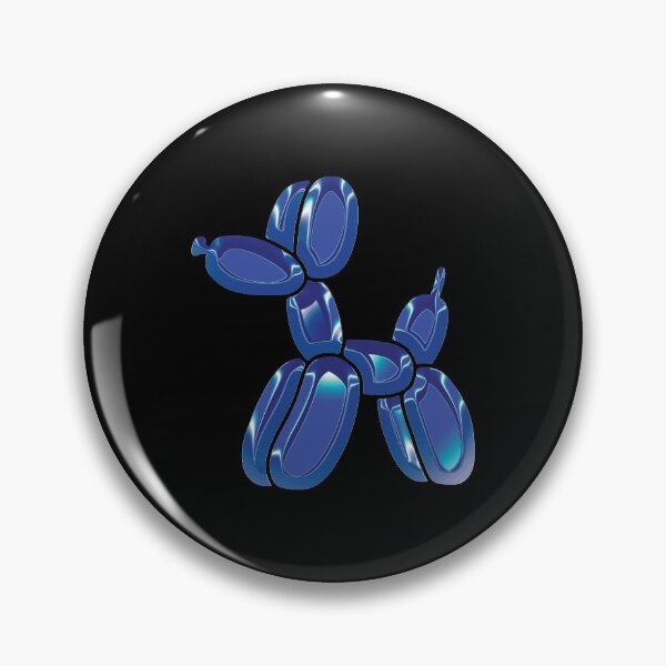 Item preview, Chrome Dog Balloon Blue on Black designed and sold by lineartdesigns.