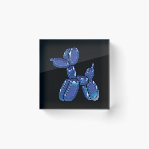 Item preview, Chrome Dog Balloon Blue on Black designed and sold by lineartdesigns.