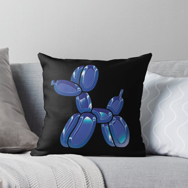 Item preview, Chrome Dog Balloon Blue on Black designed and sold by lineartdesigns.