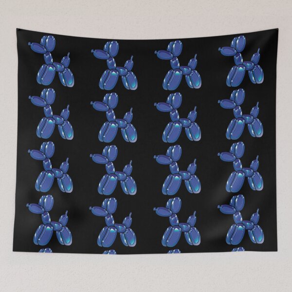 Item preview, Chrome Dog Balloon Blue on Black designed and sold by lineartdesigns.