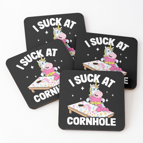Item preview, I Suck At Cornhole Loser Funny Sarcastic Joke Pink Unicorn designed and sold by Stronzi.