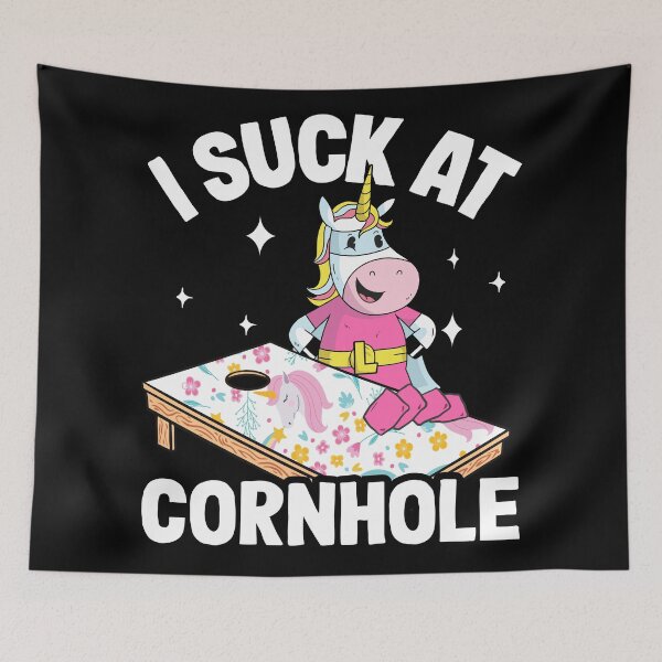 Item preview, I Suck At Cornhole Loser Funny Sarcastic Joke Pink Unicorn designed and sold by Stronzi.