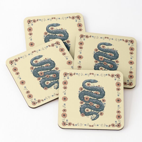 Item preview, Floral snake (blue) designed and sold by lents.